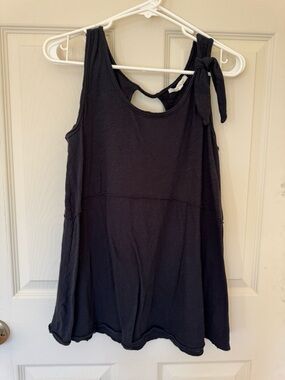 Classic Black Tie-Shoulder Tank Top